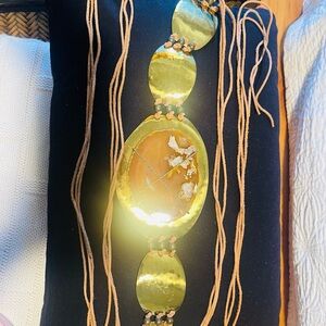 Gold and Tan Statement Necklace